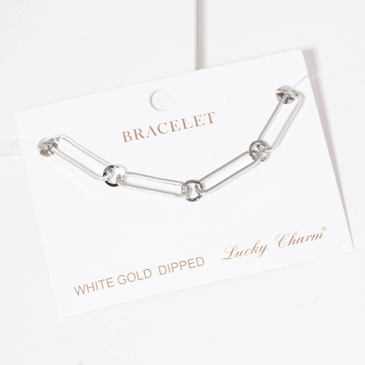 Minimalist Paperclip Chain Bracelet with Dainty Charm