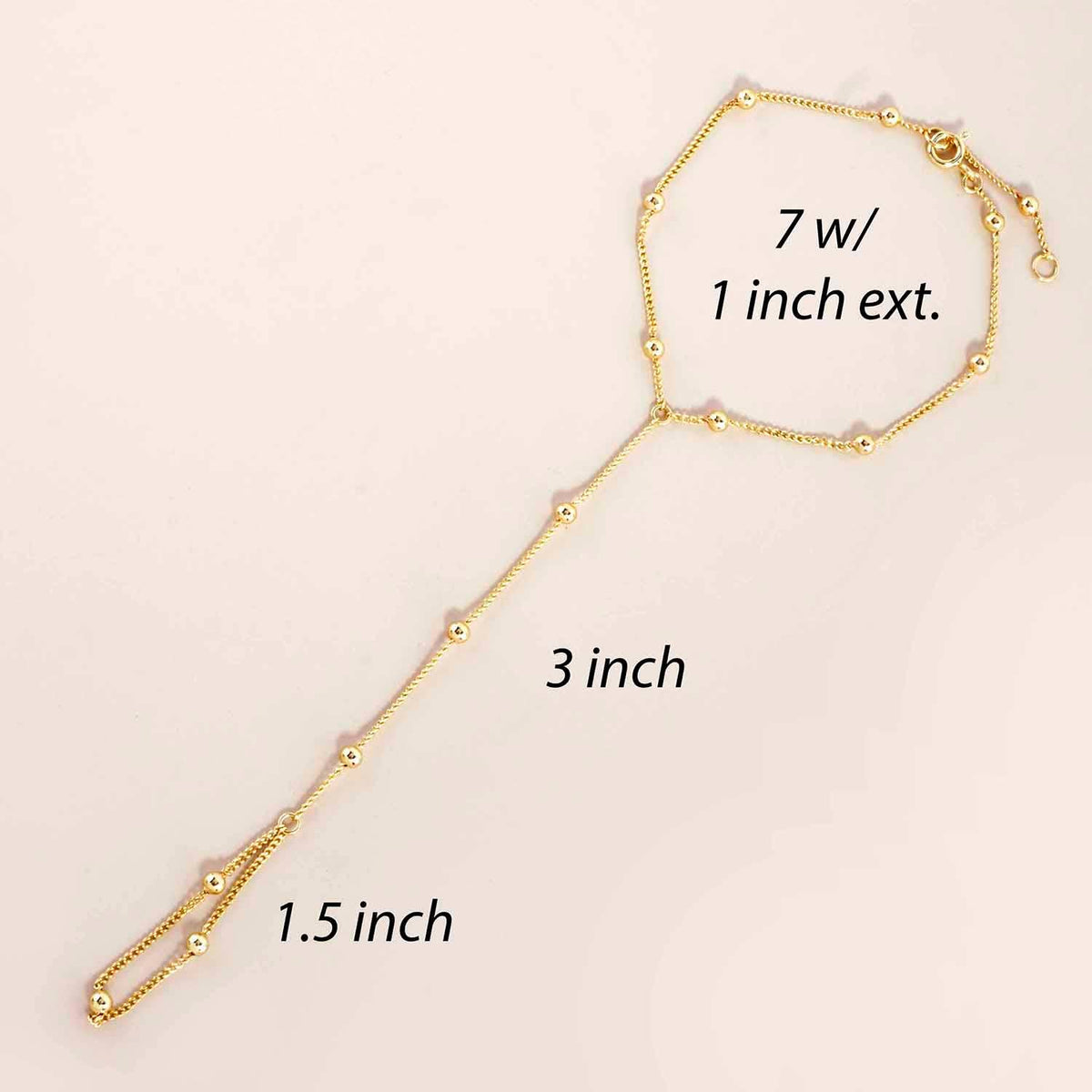 18K-Gold-Dipped Brass Satellite Hand-Chain Bracelet