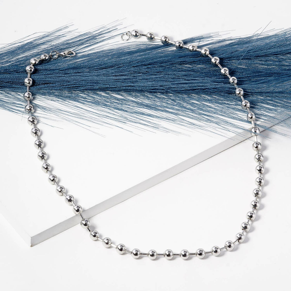Gold Beaded Chain Necklace