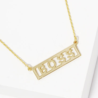 Gold Plated "Boss" Monogram Necklace