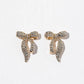 Crystal Bow Stud Earrings – Pavé Ribbon Bow, Gold & Silver