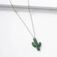 Dainty Crystal Cactus Pendant Necklace