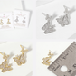 Pave-Set Double Butterfly Drop 18K-Gold-Dipped Post Earrings