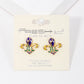 Gold Plated Chunky Fleur De Lis Stud Earrings