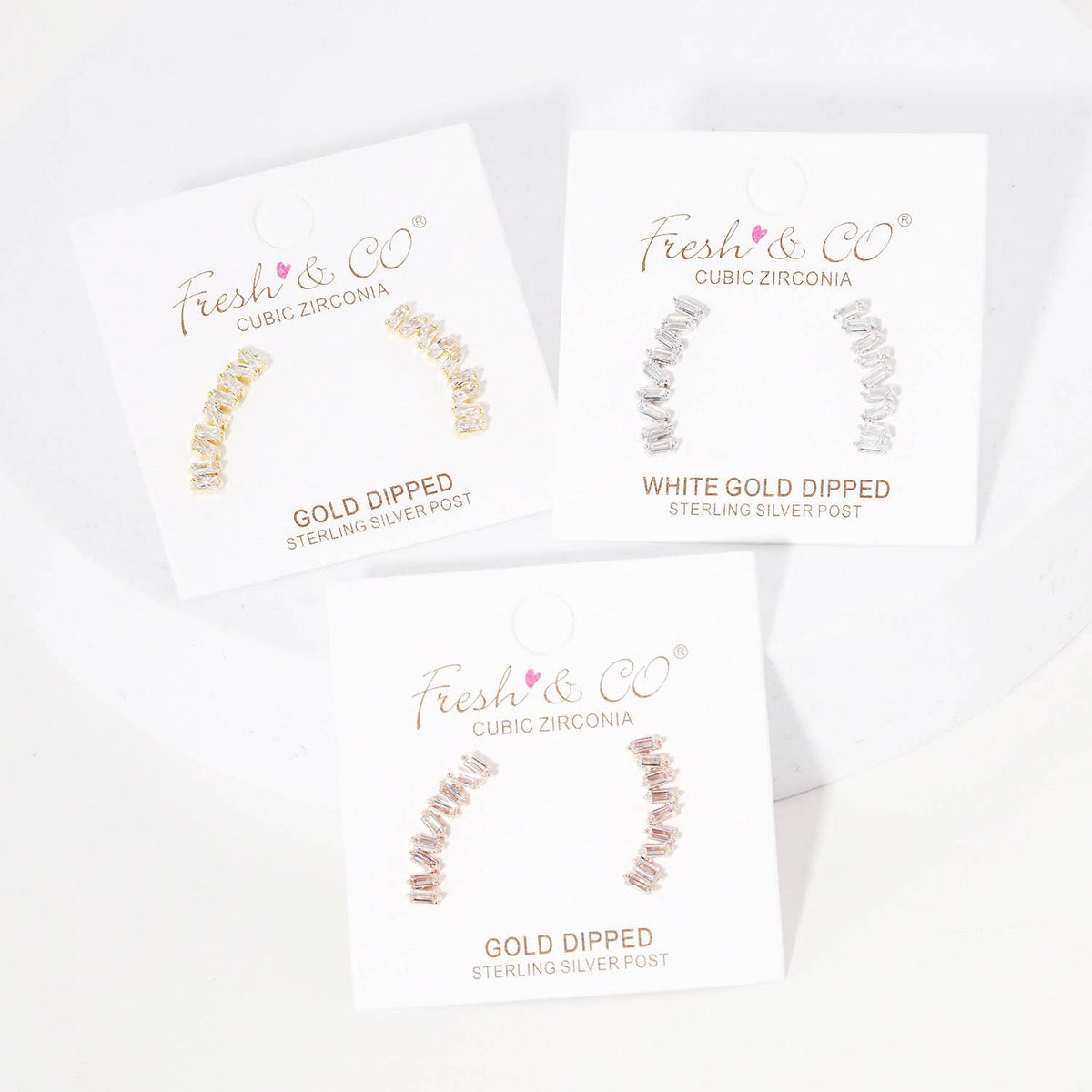 Gold Plated Zig Zag Ear Climber Earrings