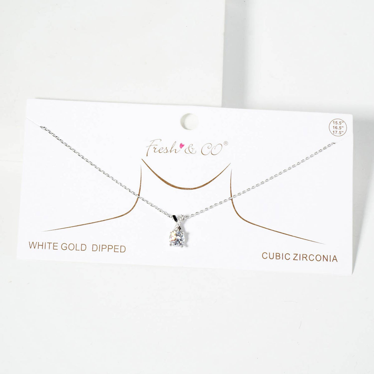Minimalist Criss-Cross Teardrop Pendant Necklace