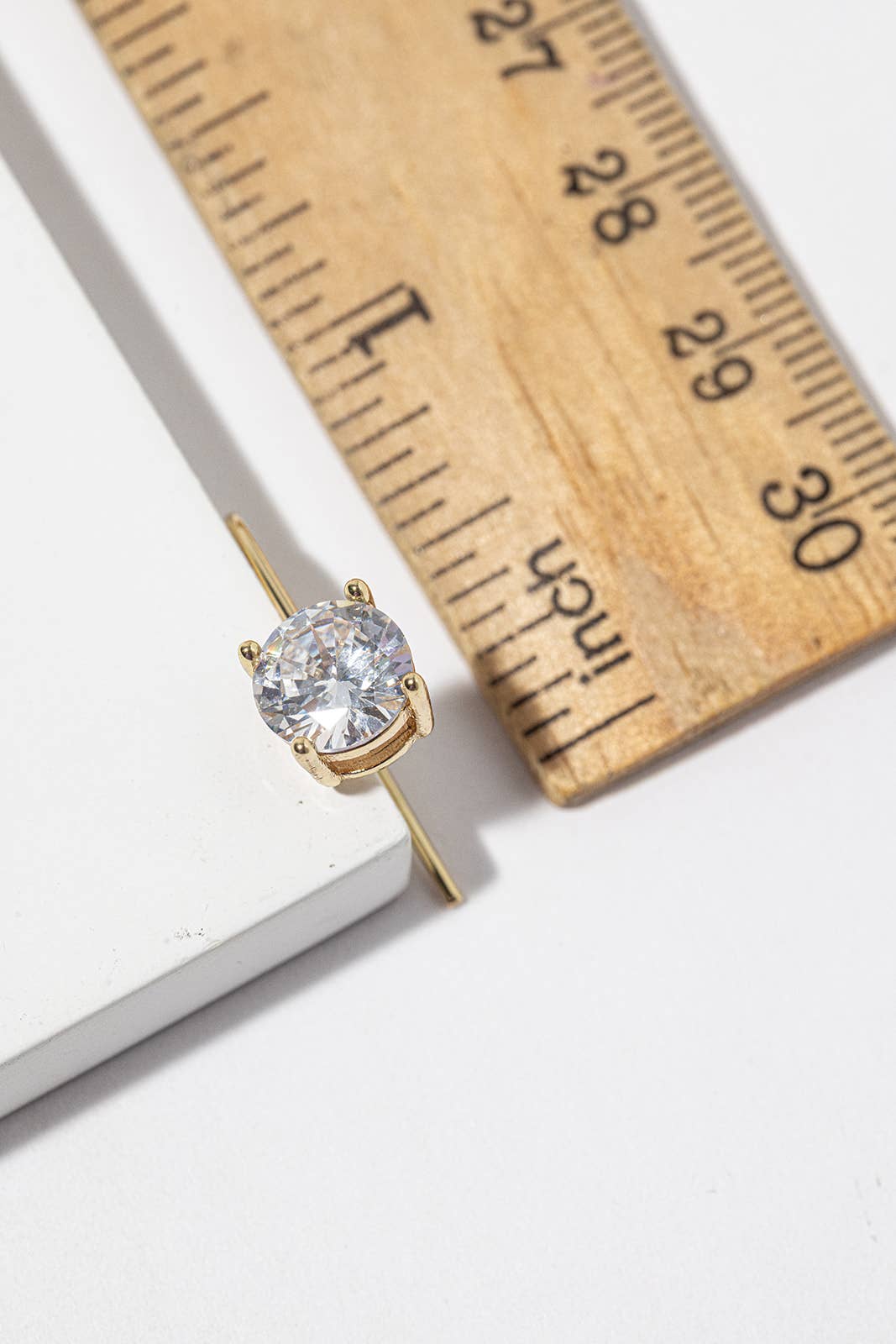 Round Cubic Zirconia Drop Earrings – Solitaire CZ on Lever