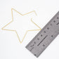 Polished Brass Delicate Star-Shaped 80mm Hoop Earrings