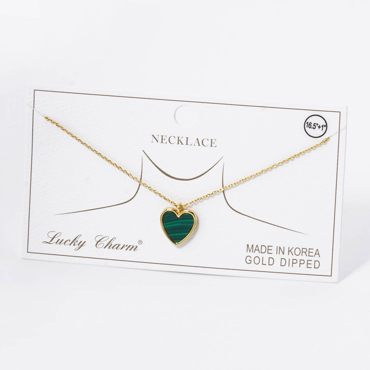 Dainty Gold-Dipped Heart Charm Necklace