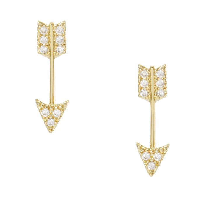 Gold Plated Arrow Stud Earrings
