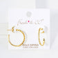 20mm Hoop Earrings with Half CZ Stone Accents Earring