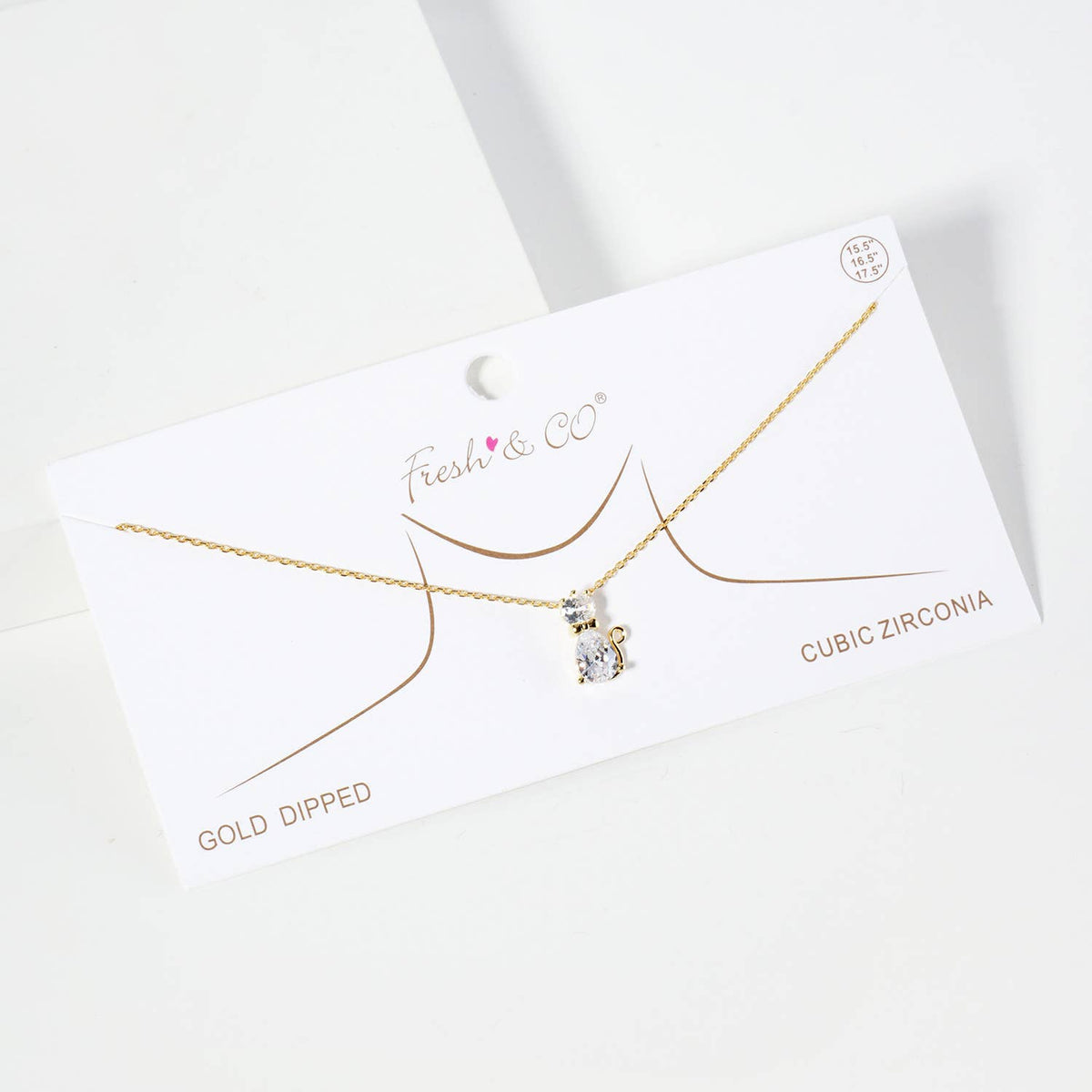 Cubic Zirconia Cat Pendant Necklace