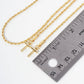 18K-Gold-Dipped 2mm Rope Chain & Cross Drop Face-Chain