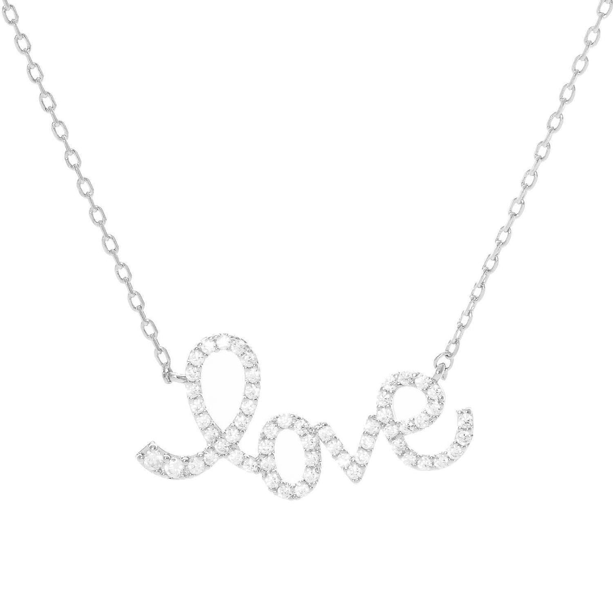 Gold Plated Cursive Love Necklace