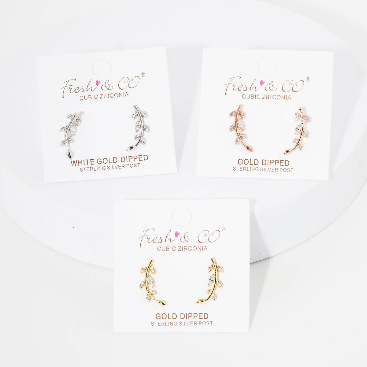 Cubic Zirconia Vine Ear Crawlers