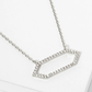 18K Gold Dipped CZ Pave Hexagon Pendant Necklace