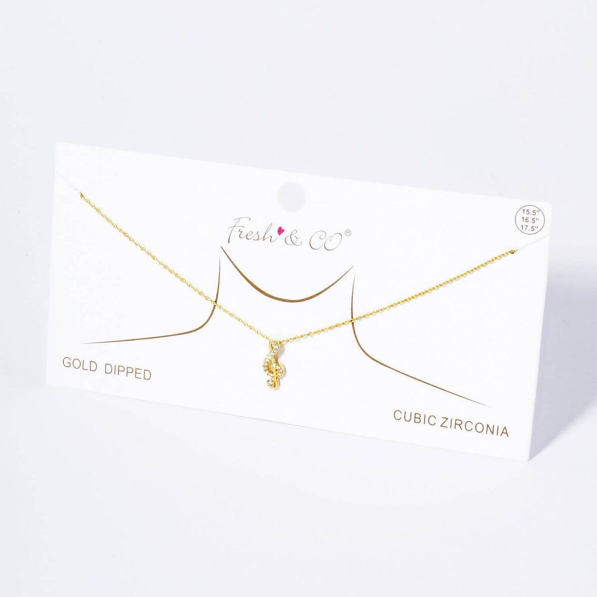 Crystal Treble Clef Pendant Necklace