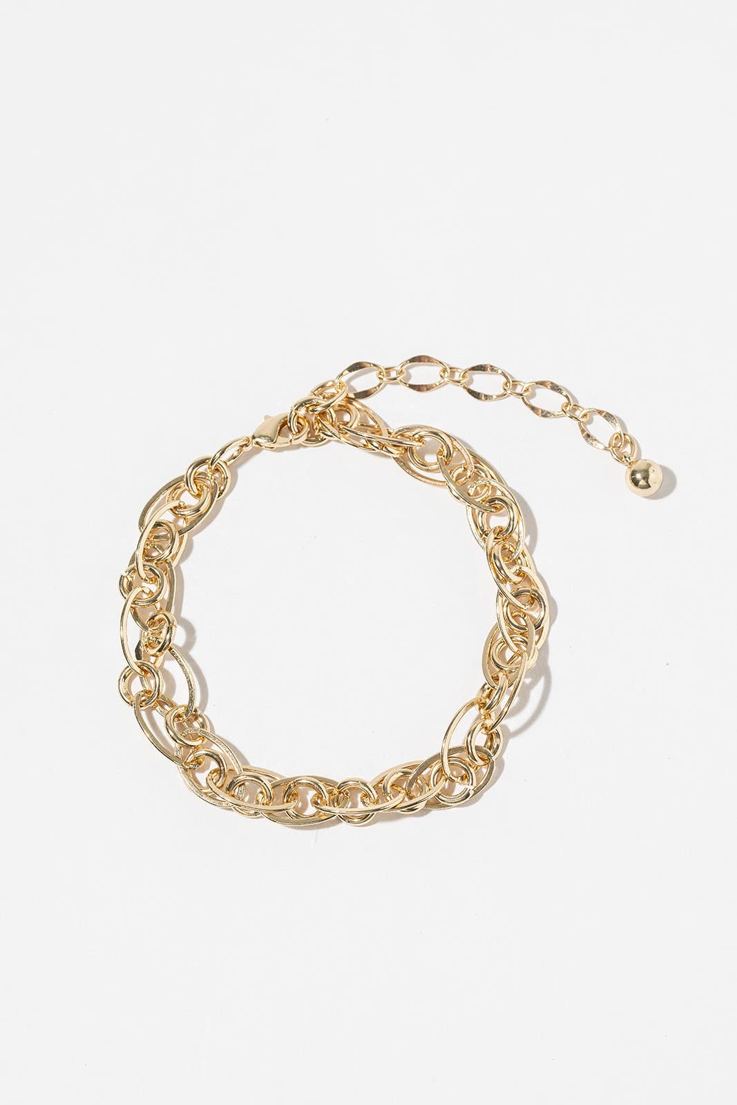 Chunky Layered Oval Link Anklet