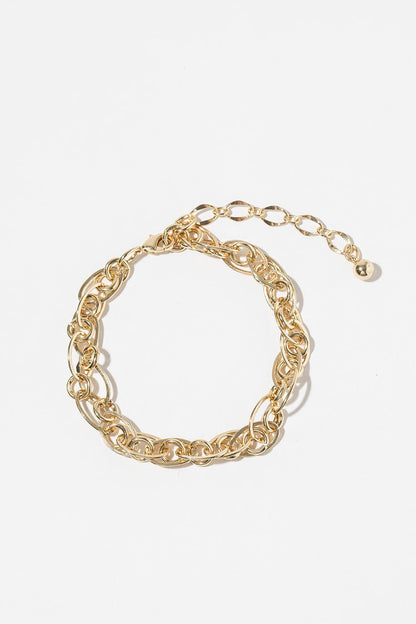Chunky Layered Oval Link Anklet
