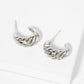Polished Rope-Texture 15mm Brass Mini Hoop Earrings