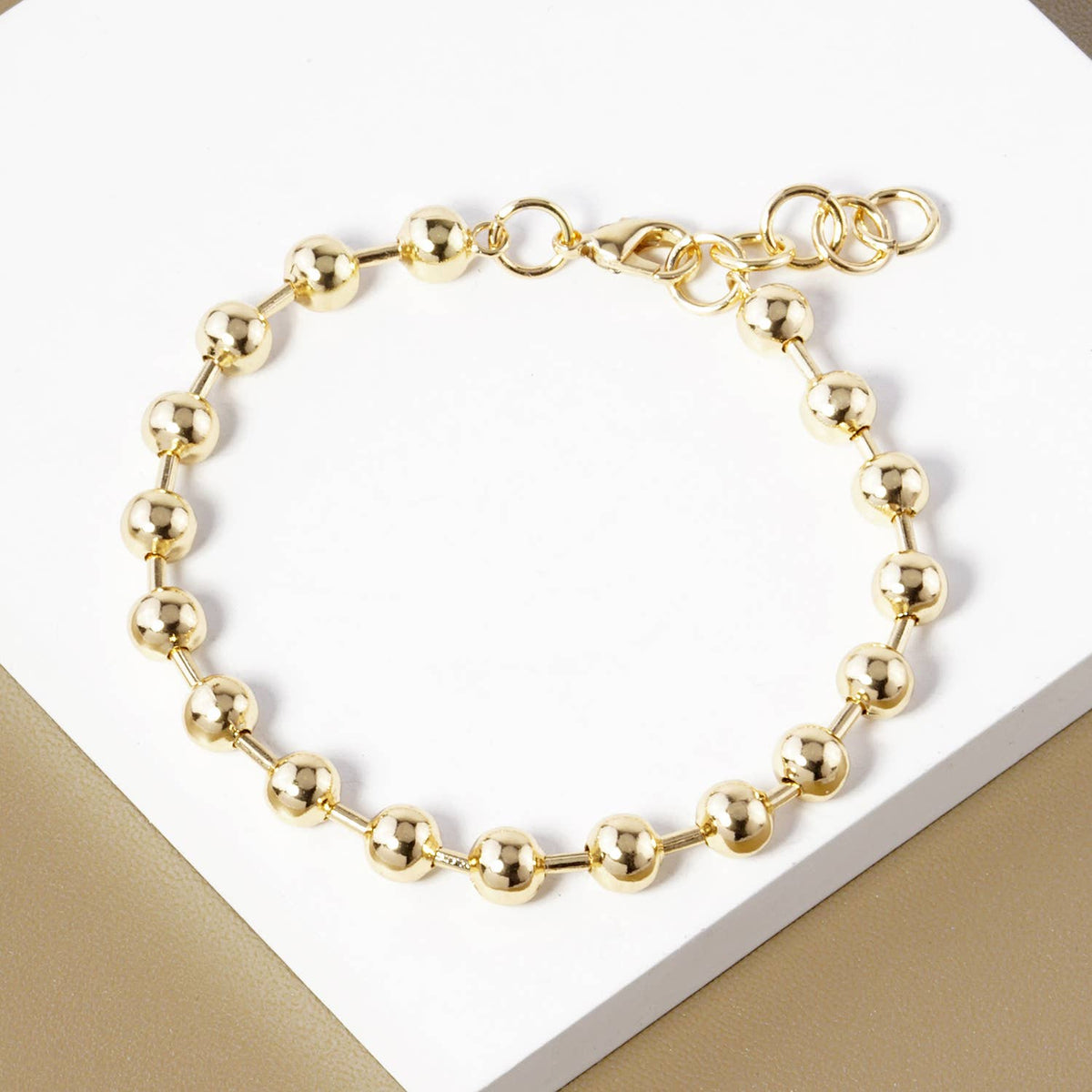 Minimalist Polished Bead Chain Bracelet.