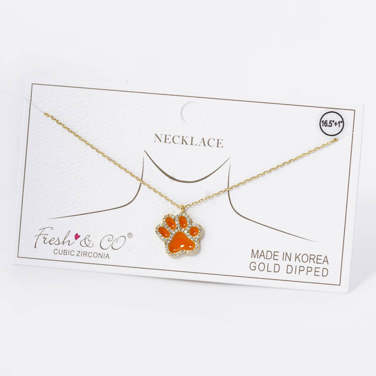 Game Day Enamel Paw Pendant Necklace.