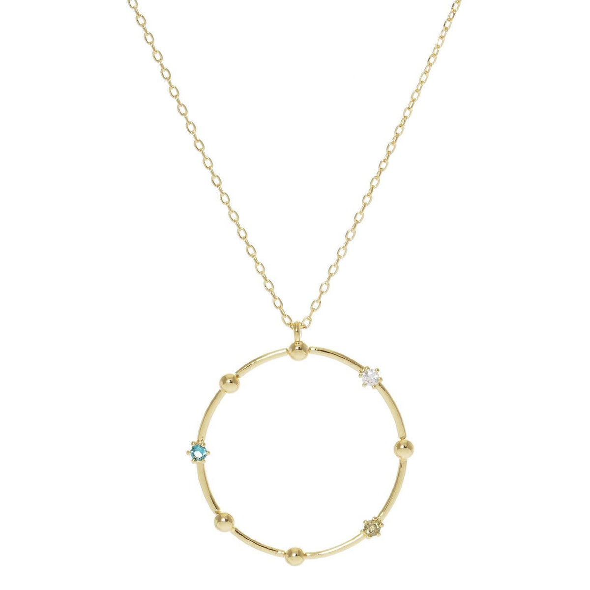 Gold Beaded Ring Necklace