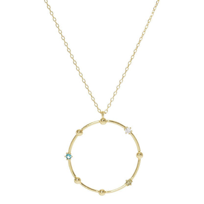 Gold Beaded Ring Necklace