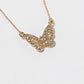 Crystal Butterfly Pendant Necklace – Pavé Filigree Butterfly