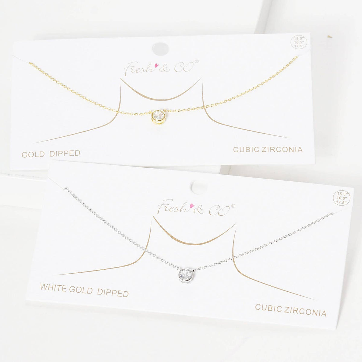 Gold Plated Round Brilliant Cut Necklace