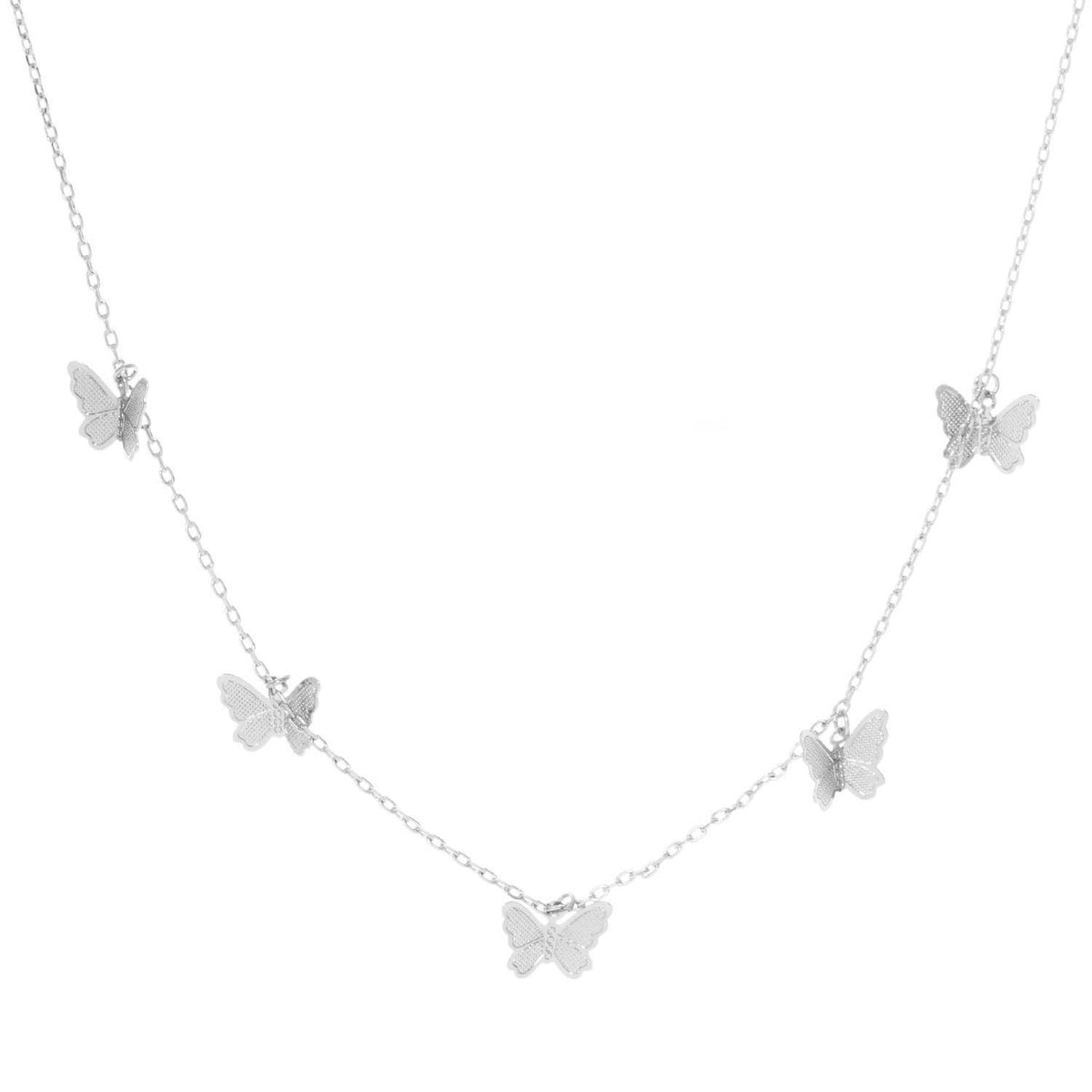 Gold Multi Butterfly Charm Necklace