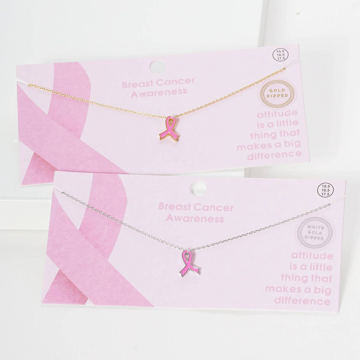 Breast Cancer Awareness Ribbon Necklace