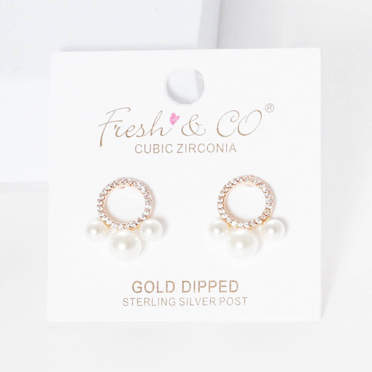 Gold Pearl Drop Huggie Earrings