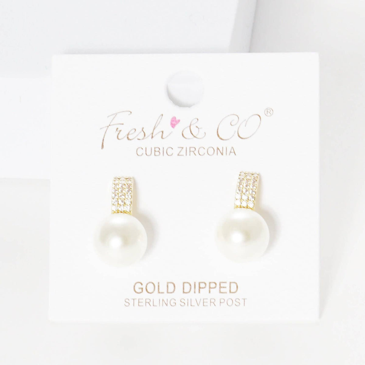 Gold Freshwater Pearl Huggie Earrings