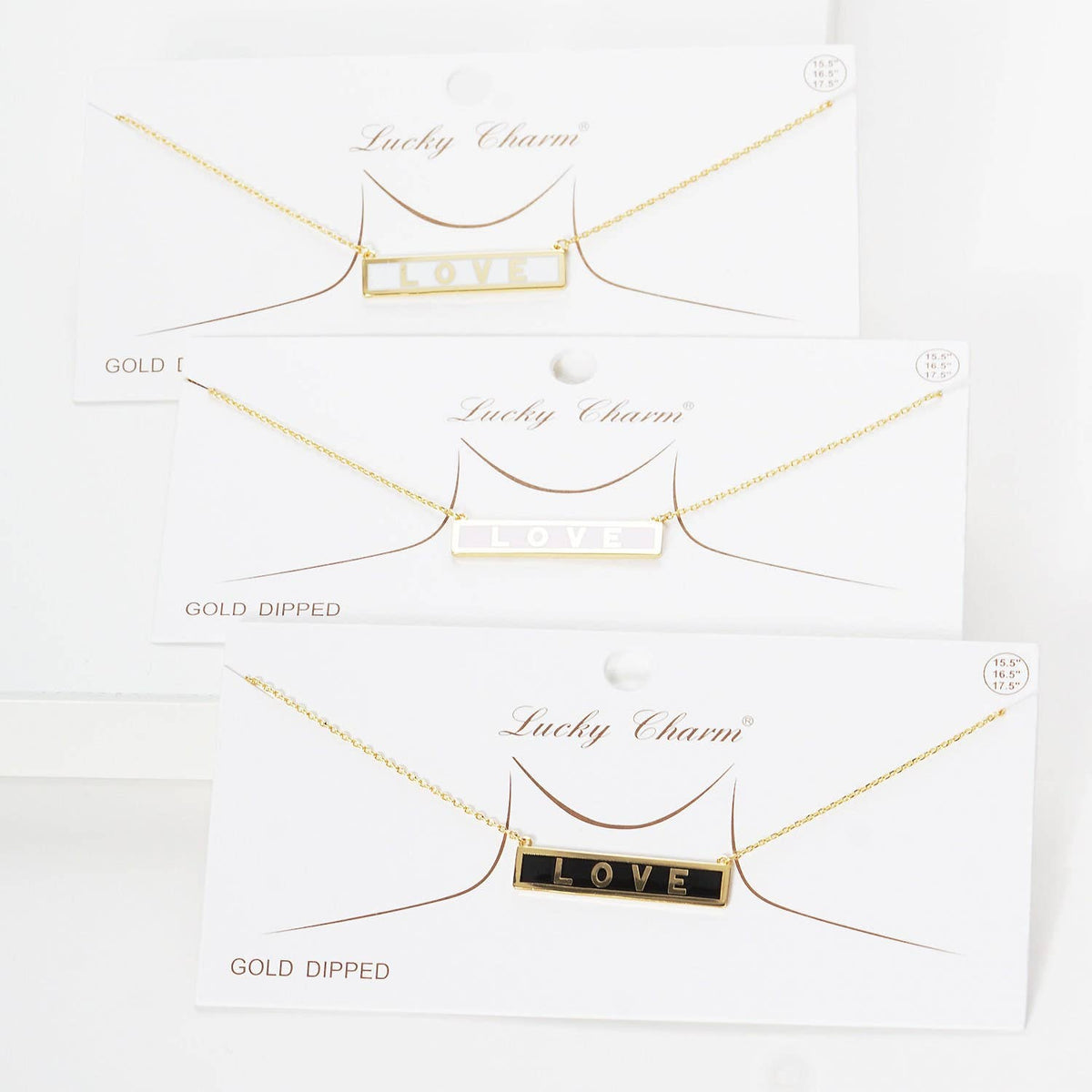 Gold Plated Mini Bar LOVE Necklace