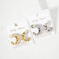 Polished Brass Graduated Ball-Shaped Hoop Earrings