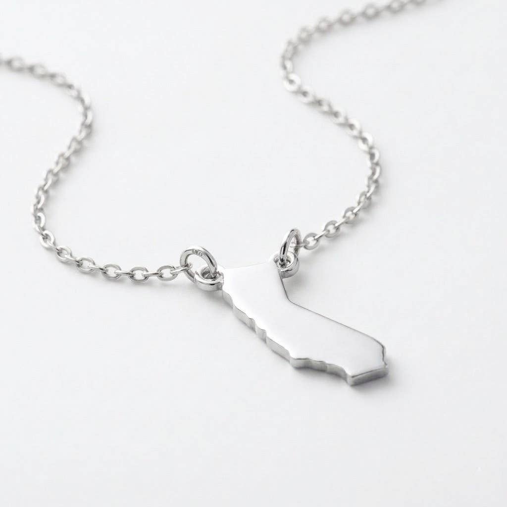 California State Outline Pendant Necklace