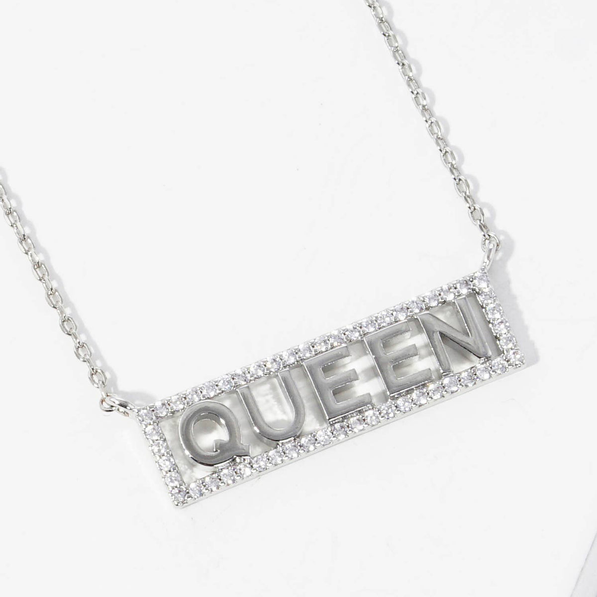 Gold Plated Queen Bar Necklace