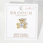 Holding-a-CZ-Heart Teddy-Bear Brass Brooch