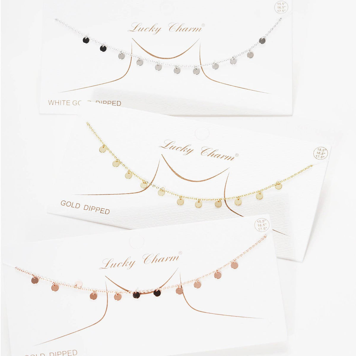 Gold Plated Chain w/ Round Charm Necklace