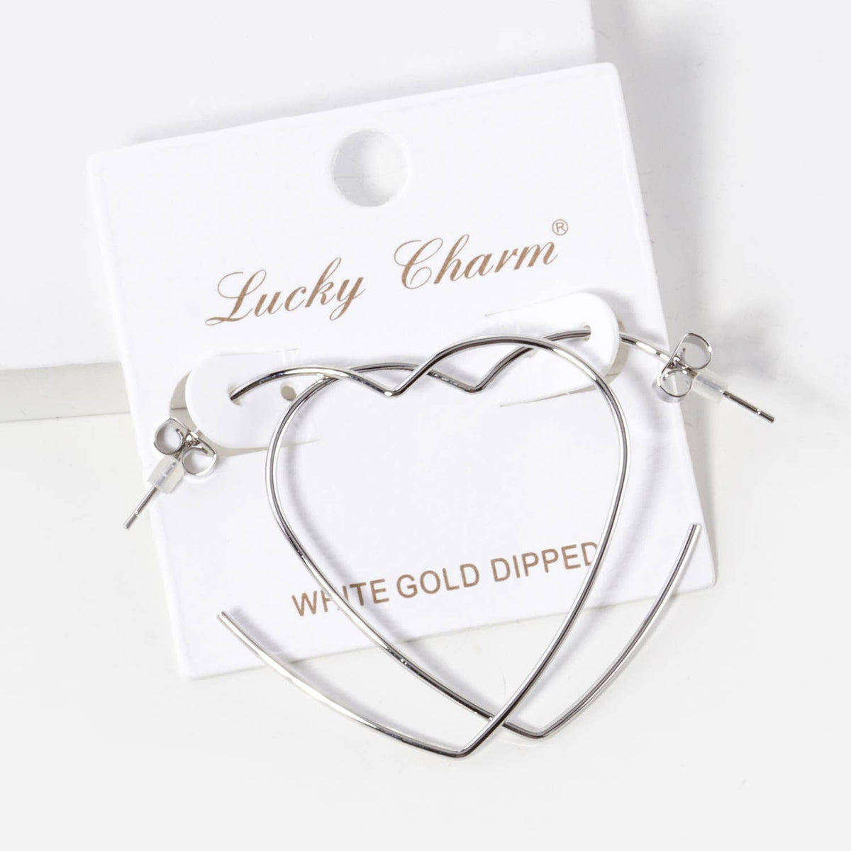 18K Gold Dipped 35mm Heart Shape Lightweight Open Hoop