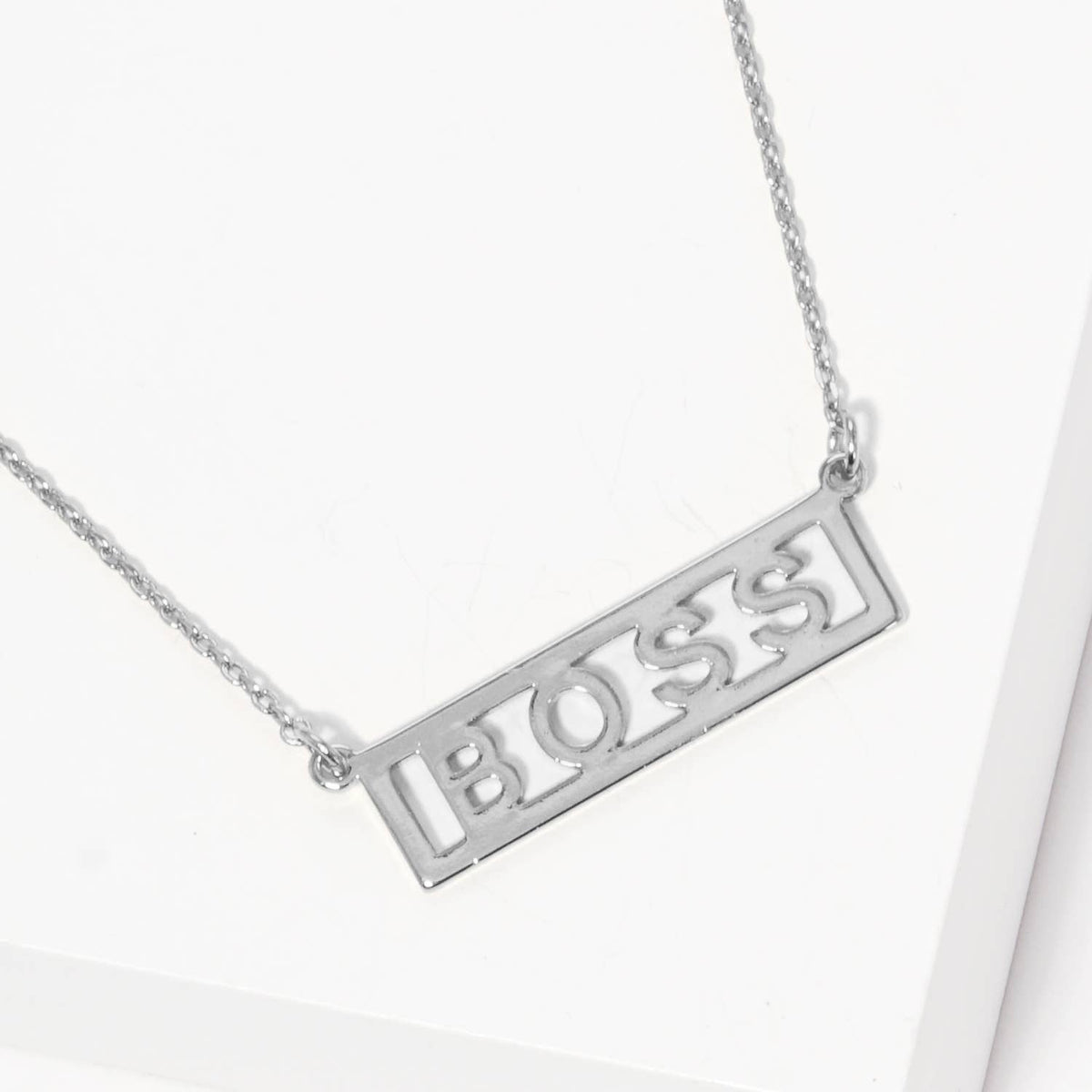Gold Plated "Boss" Monogram Necklace