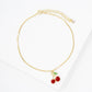 Summer Fruit Series: Dainty Cherry Drop Anklet