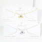 Gold Blue Evil Eye Starburst Necklace