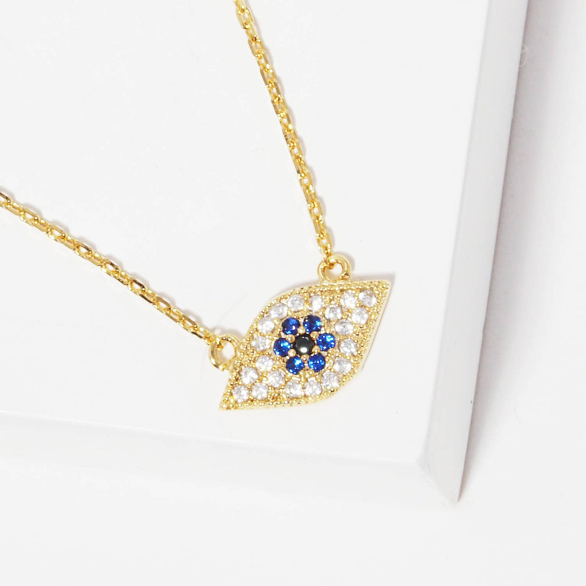 Cubic Zirconia Evil Eye Pendant Necklace
