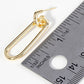LINK CHAIN DANGLE DROP POST EARRINGS / 18K GOLD DIPPED