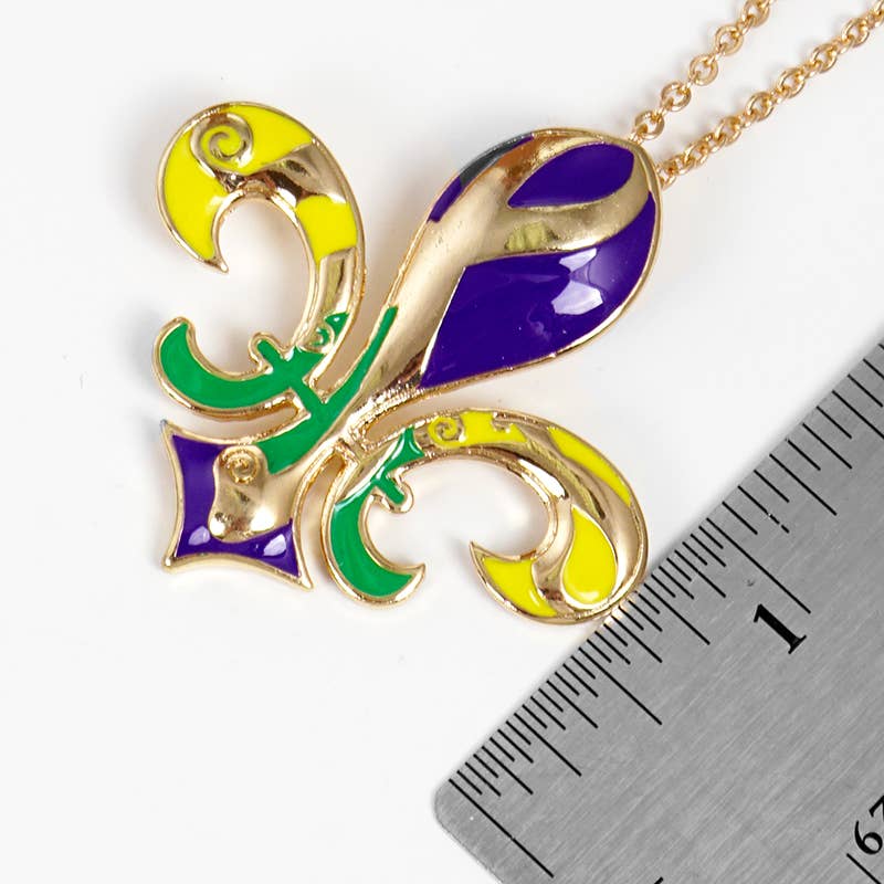 Gold Plated Chunky Fleur De Lis Necklace
