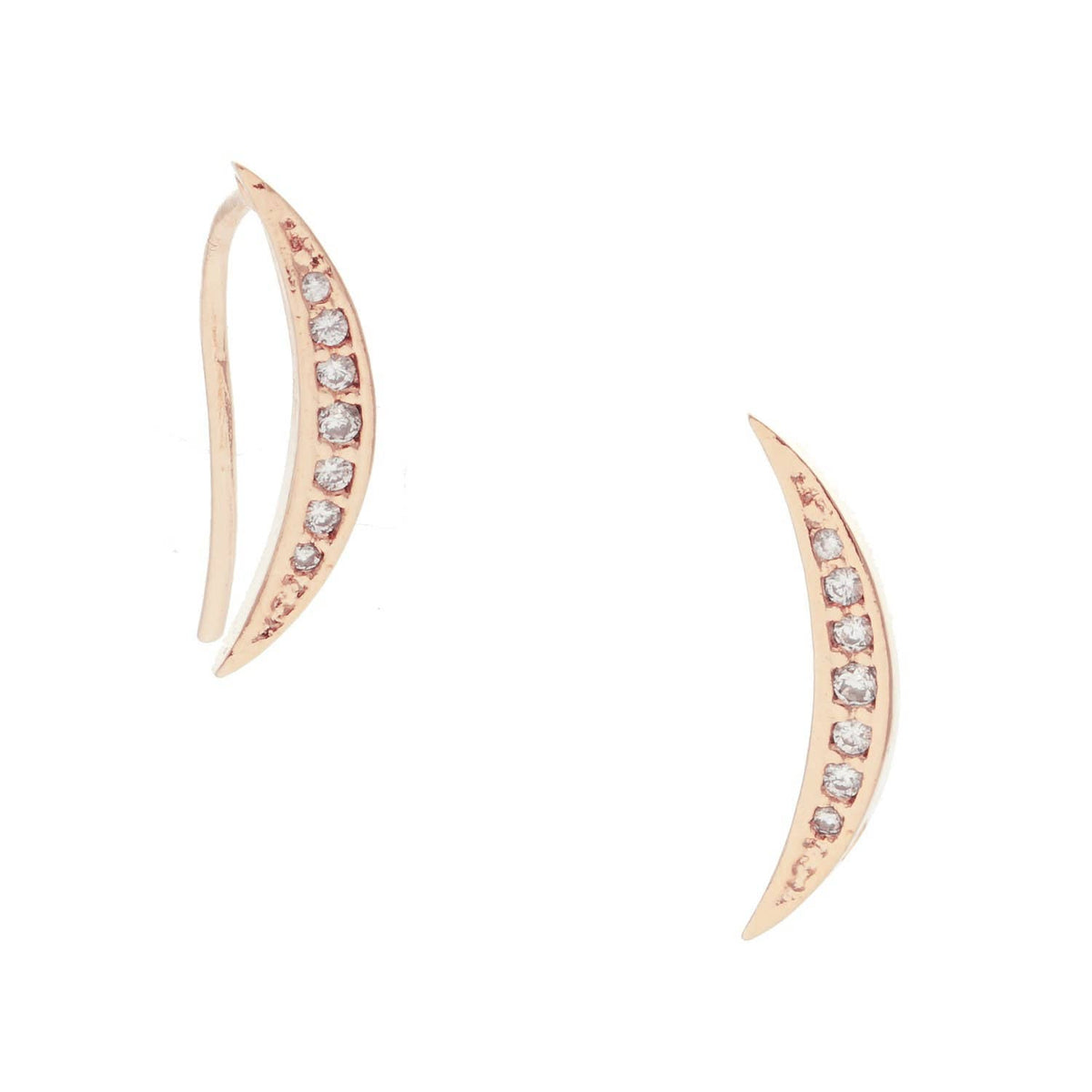 Gold Cubic Ear Crawler Earrings