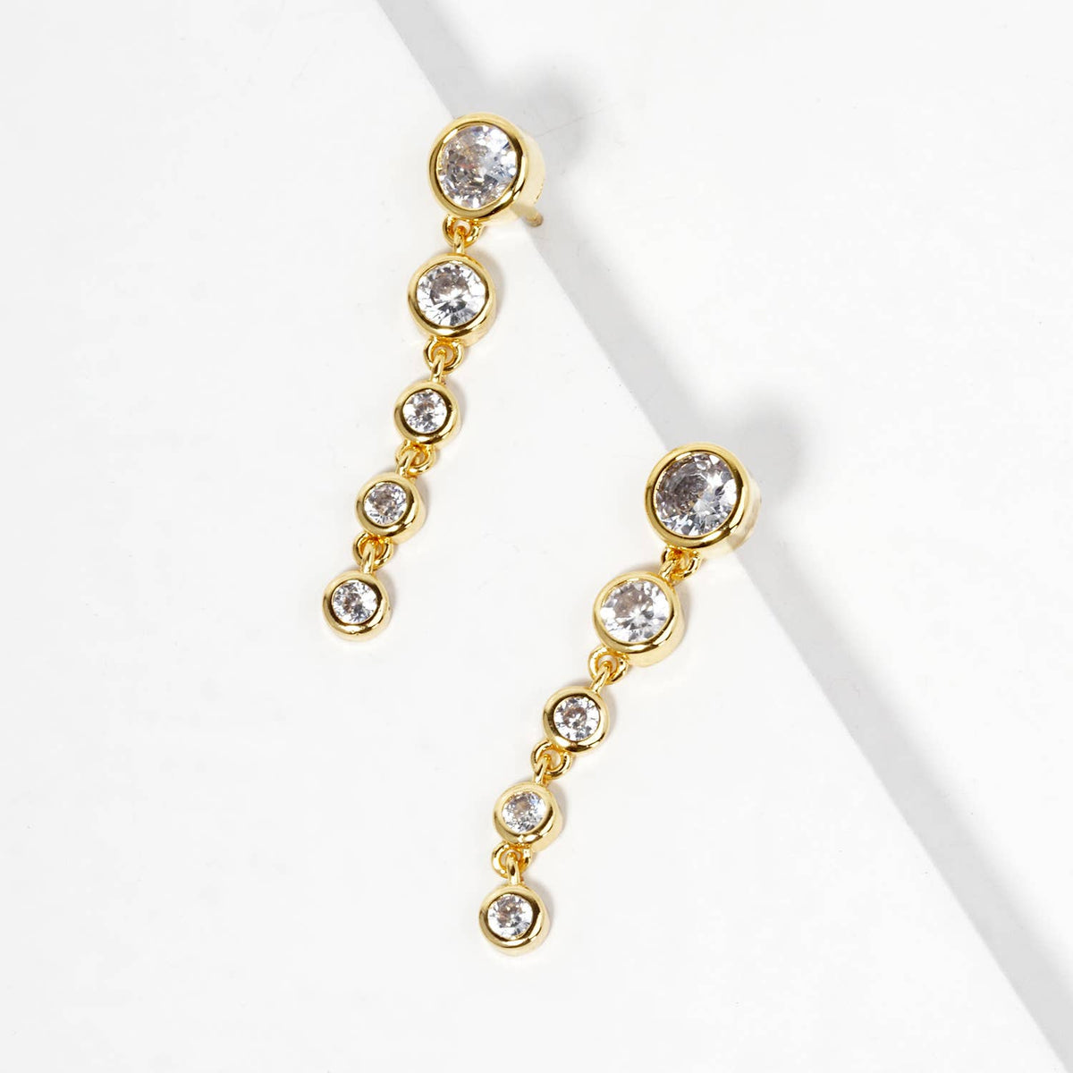 Dazzling Bezel-Set Cubic Zirconia Drop Earrings