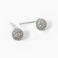 18K Gold Dipped CZ Pave 6mm Hemisphere Stud Earrings
